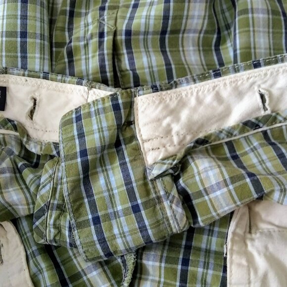 Nautica Clipper Green Plaid Cargo Utlity Shorts Relaxed Fit Size 40W - Picture 6 of 7